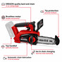 Akumuliatorinis grandininis pjūklas EINHELL Fortexxa 18/20 TH, 18 V, 20 cm, 7 m/s, be akumuliator.