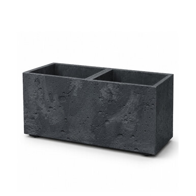 Plastikinis vazonas SIERRA, kvadratinis, su ratukais, antracito sp., 29 x 58 x 29 cm