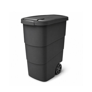 Plastikinis šiukšlių konteineris WHEELER, juodos sp., 110 l