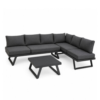 Lauko baldų komplektas BREMEN : kampinė sofa ir stalas, pilkos sp.