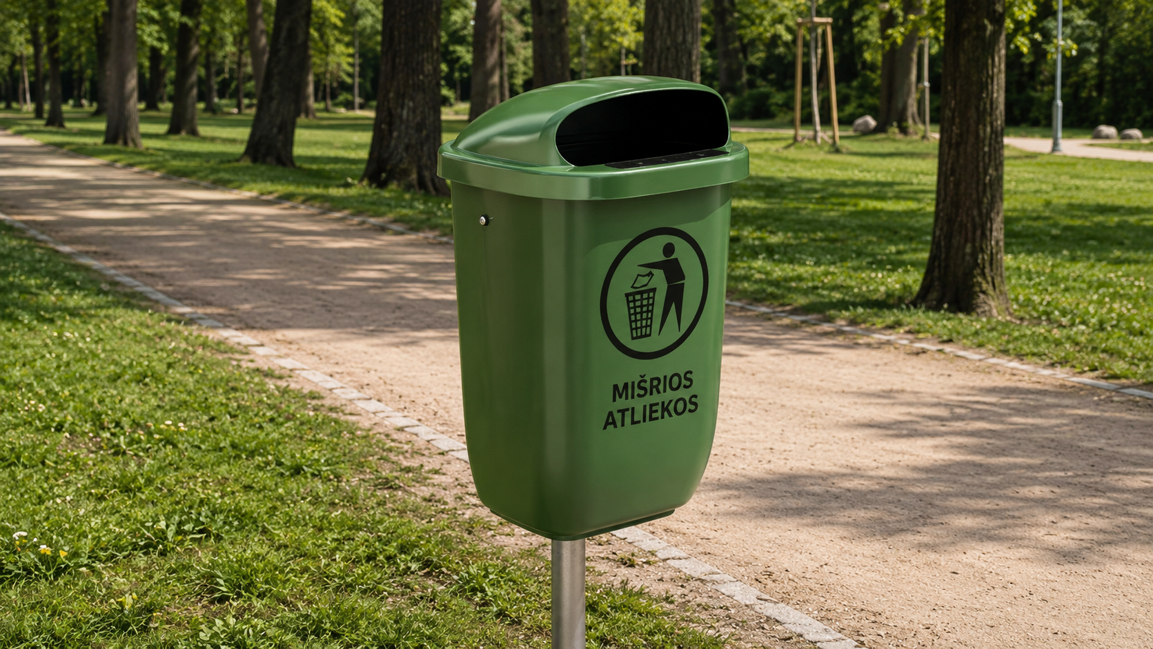Lauko šiukšliadėžė CLASSIC 50 L iš polietileno