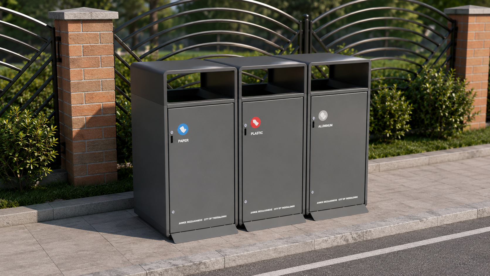 Metalinis lauko gaubtas GM 160 su 120 L konteineriu