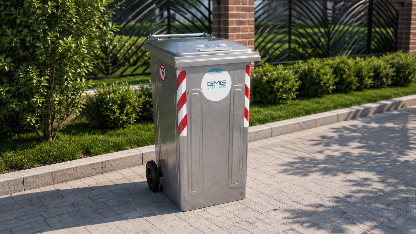 Metalinis ratukinis atliekų konteineris GM 240