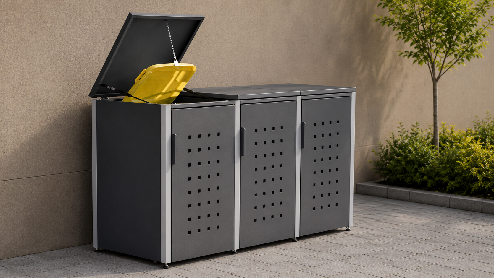 Metalinė konteinerių stoginė MEISTERBOX 240 L konteineriams